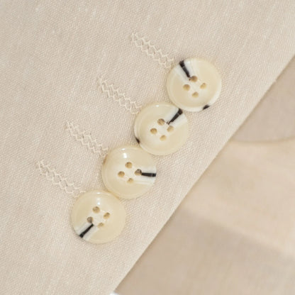 Beige Tailored-Fit Linen Suit