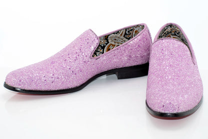 Light Purple Glitter Smoking Loafer