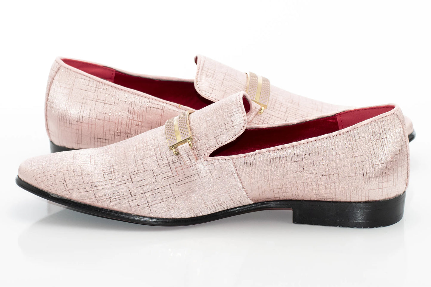 Salmon Textured Loafer With Rectangular Bit