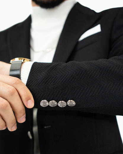 Herringbone Tailored-Fit Sport Coat with Peak Lapels