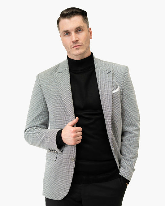 Black & White Houndstooth Tailored-Fit Sport Coat