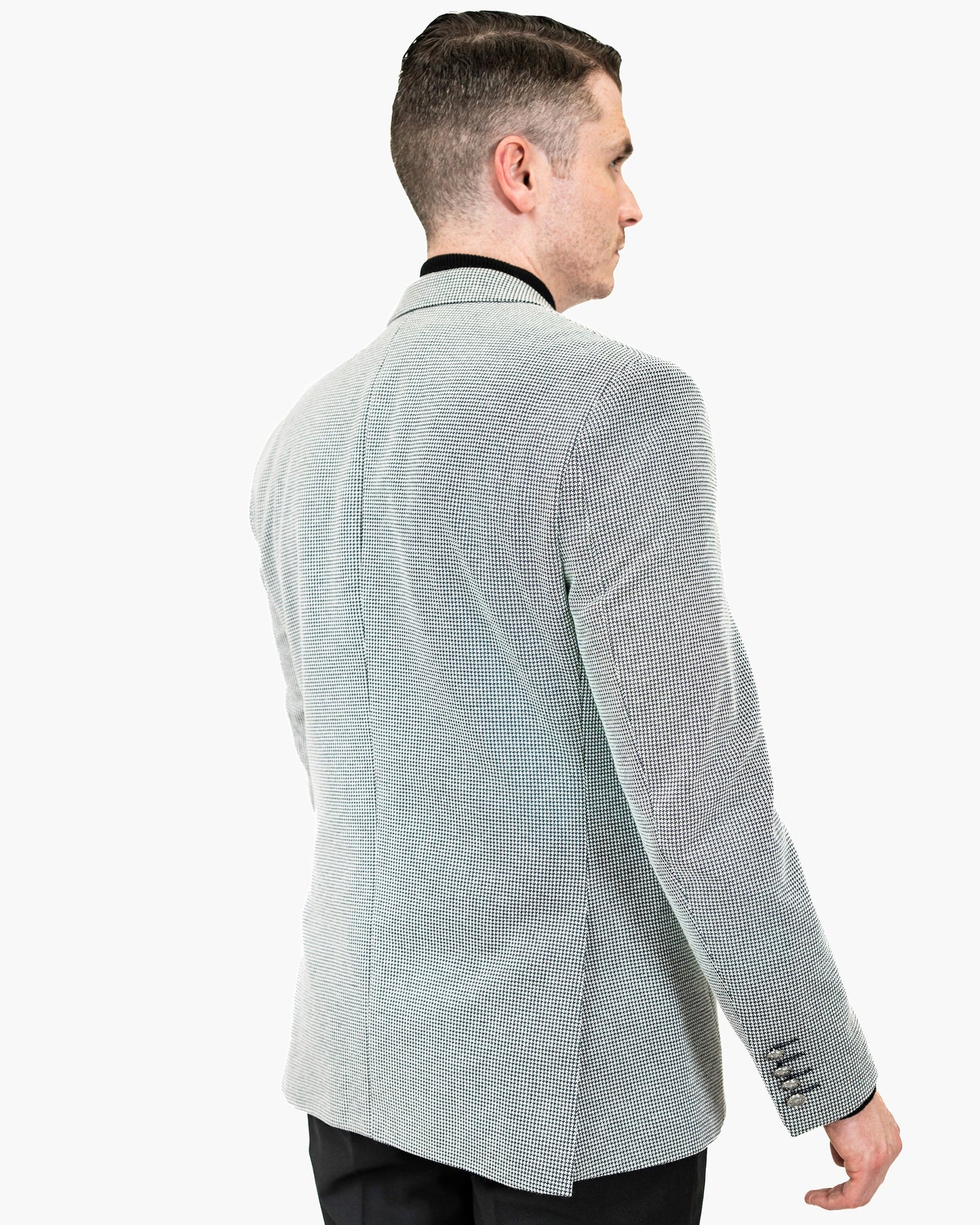 Black & White Houndstooth Tailored-Fit Sport Coat