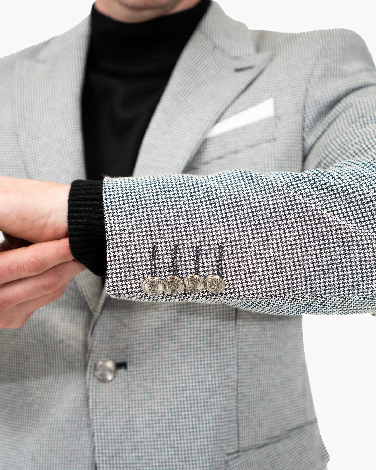 Black & White Houndstooth Tailored-Fit Sport Coat