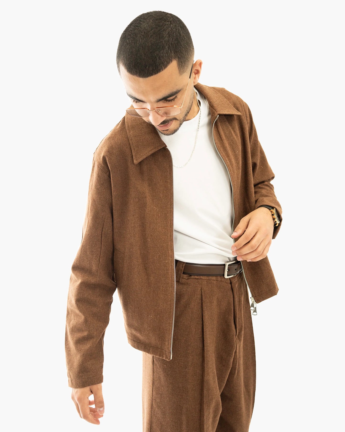 Cotton Blend Zip Lounge Suit
