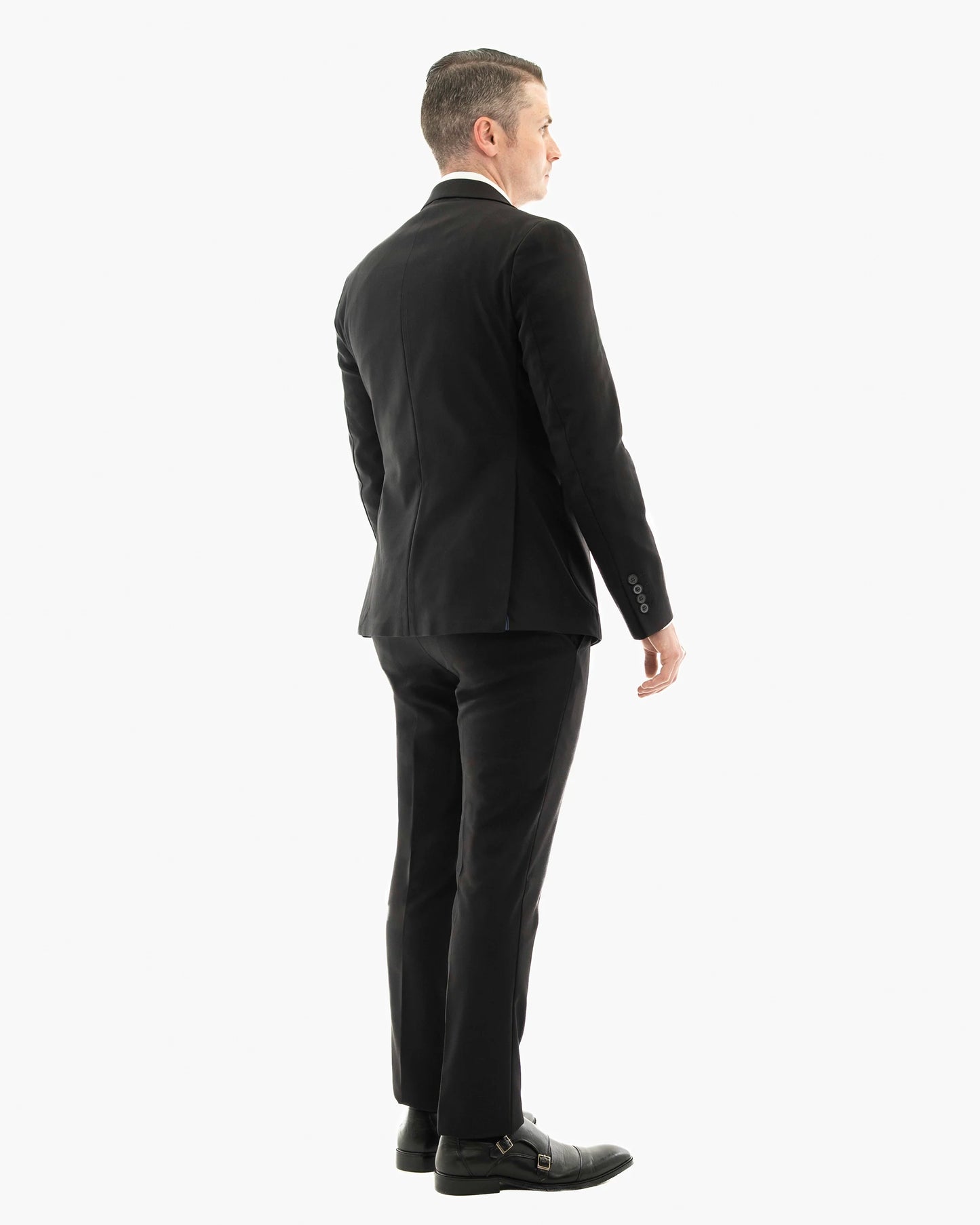 Black Essential 3-Piece Tailored-Fit Suit