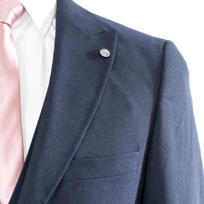 Men's Navy Blue 3-Piece Suit With Double-Breasted Vest