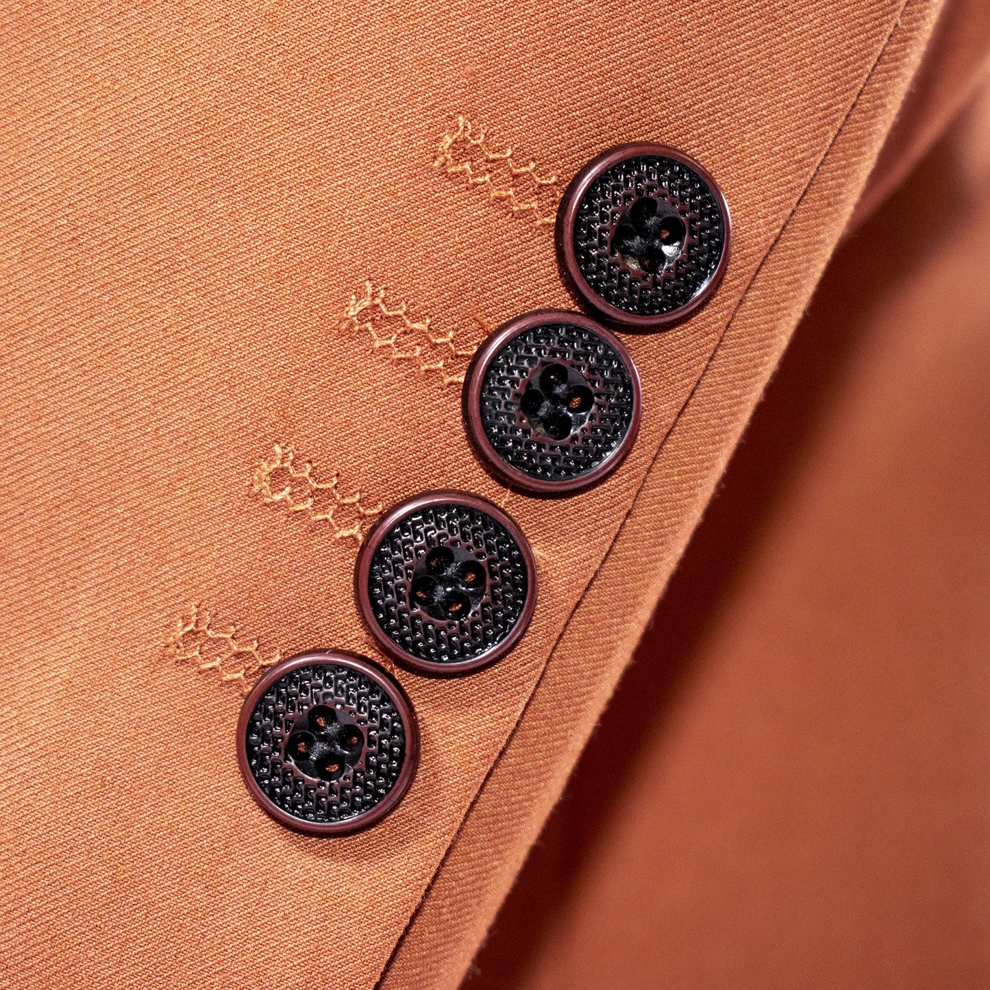 Men's Rust Brown 3-Piece Suit With Double-Breasted Vest