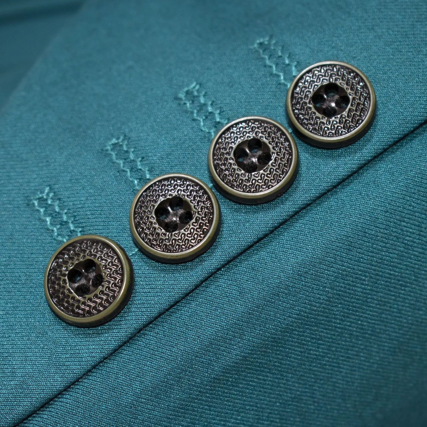Men's Teal Green 3-Piece Suit With Double-Breasted Vest