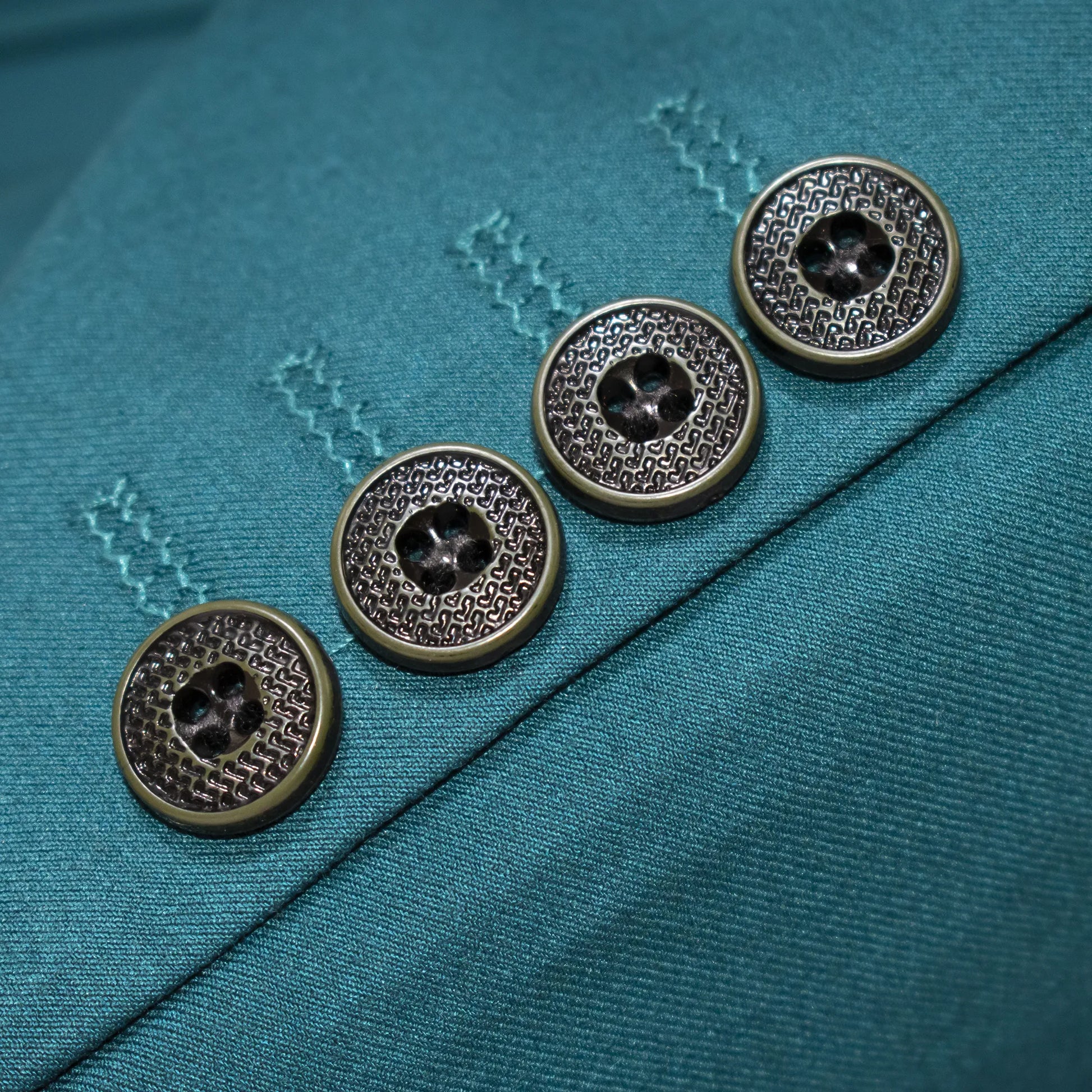 Men's Teal Green 3-Piece Suit With Double-Breasted Vest