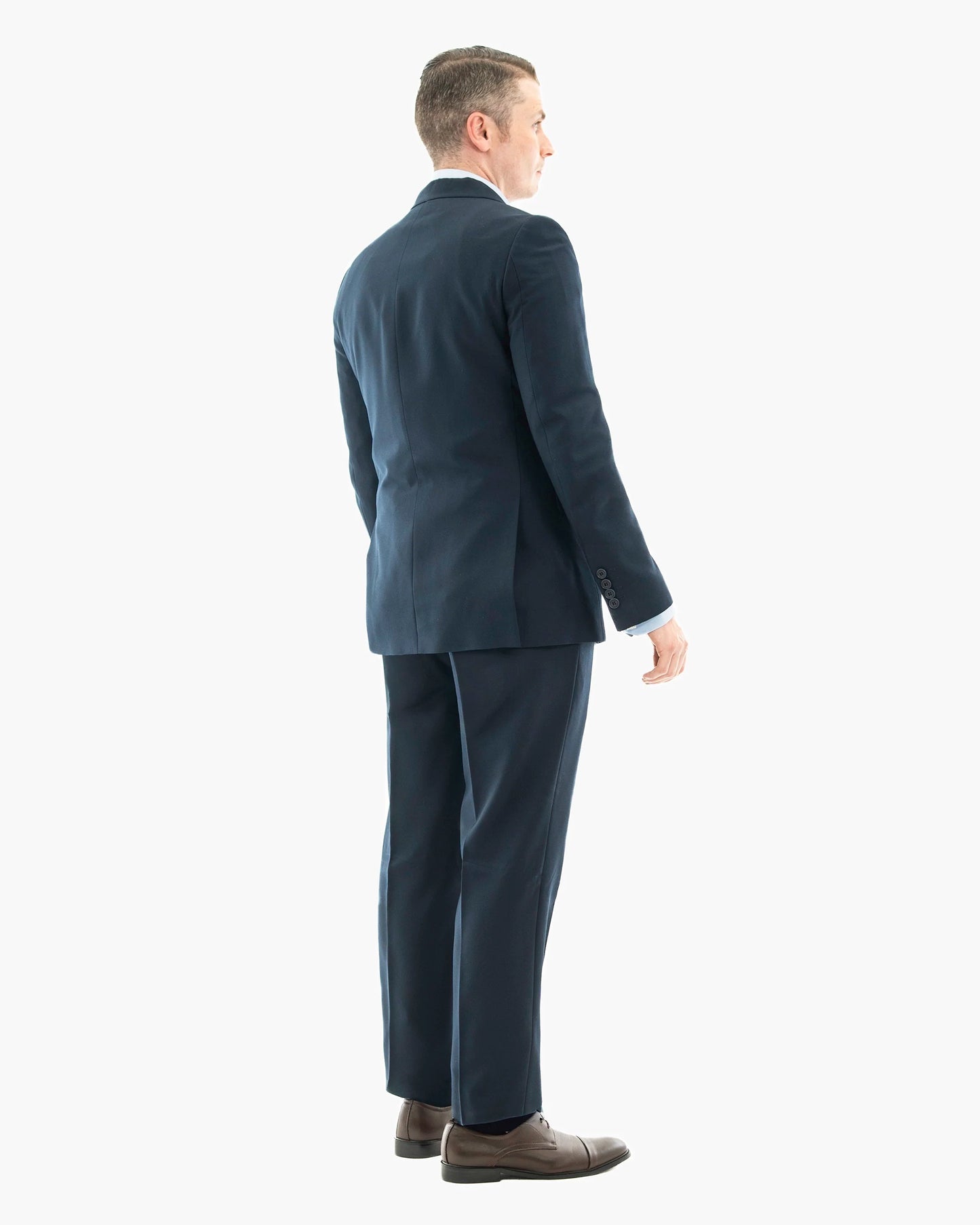 Navy Pebbled  3-Piece Tailored-Fit Suit