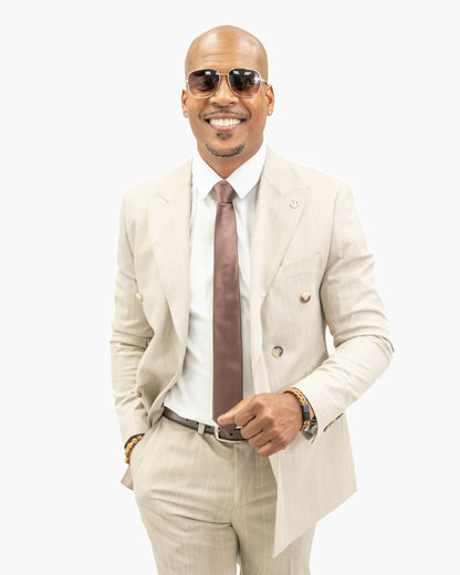 Archer | Pinstriped 2-Piece Double-Breasted Tailored-Fit Suit