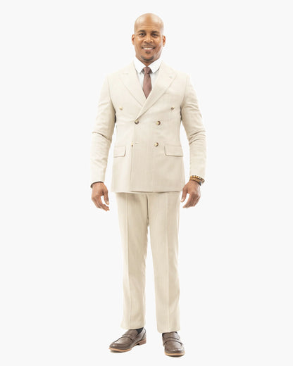 Archer | Pinstriped 2-Piece Double-Breasted Tailored-Fit Suit