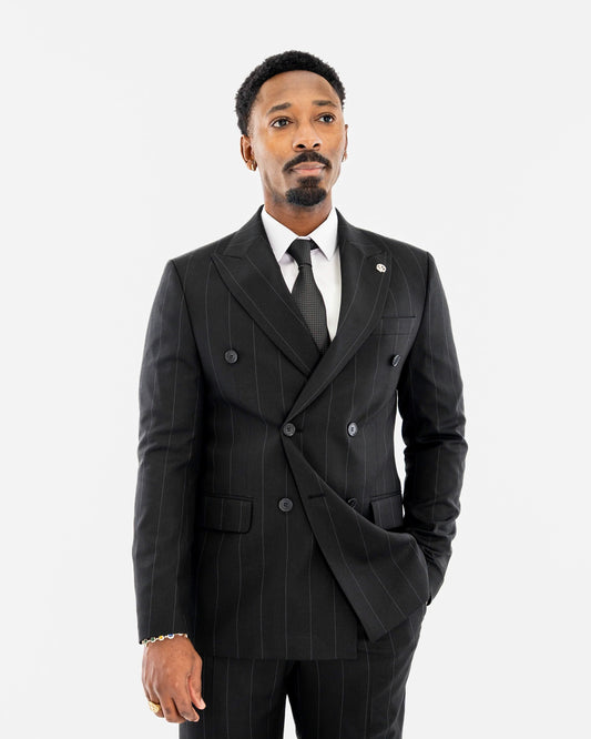 Archer | Pinstriped 2-Piece Double-Breasted Tailored-Fit Suit
