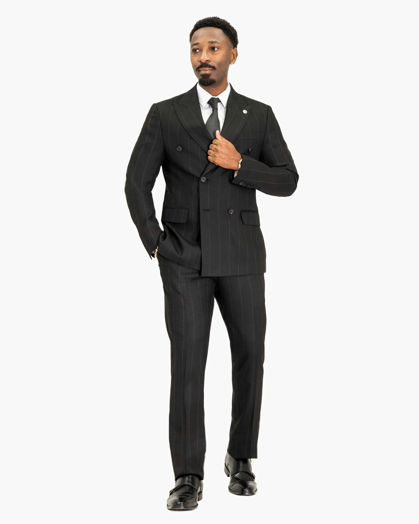 Archer | Pinstriped 2-Piece Double-Breasted Tailored-Fit Suit