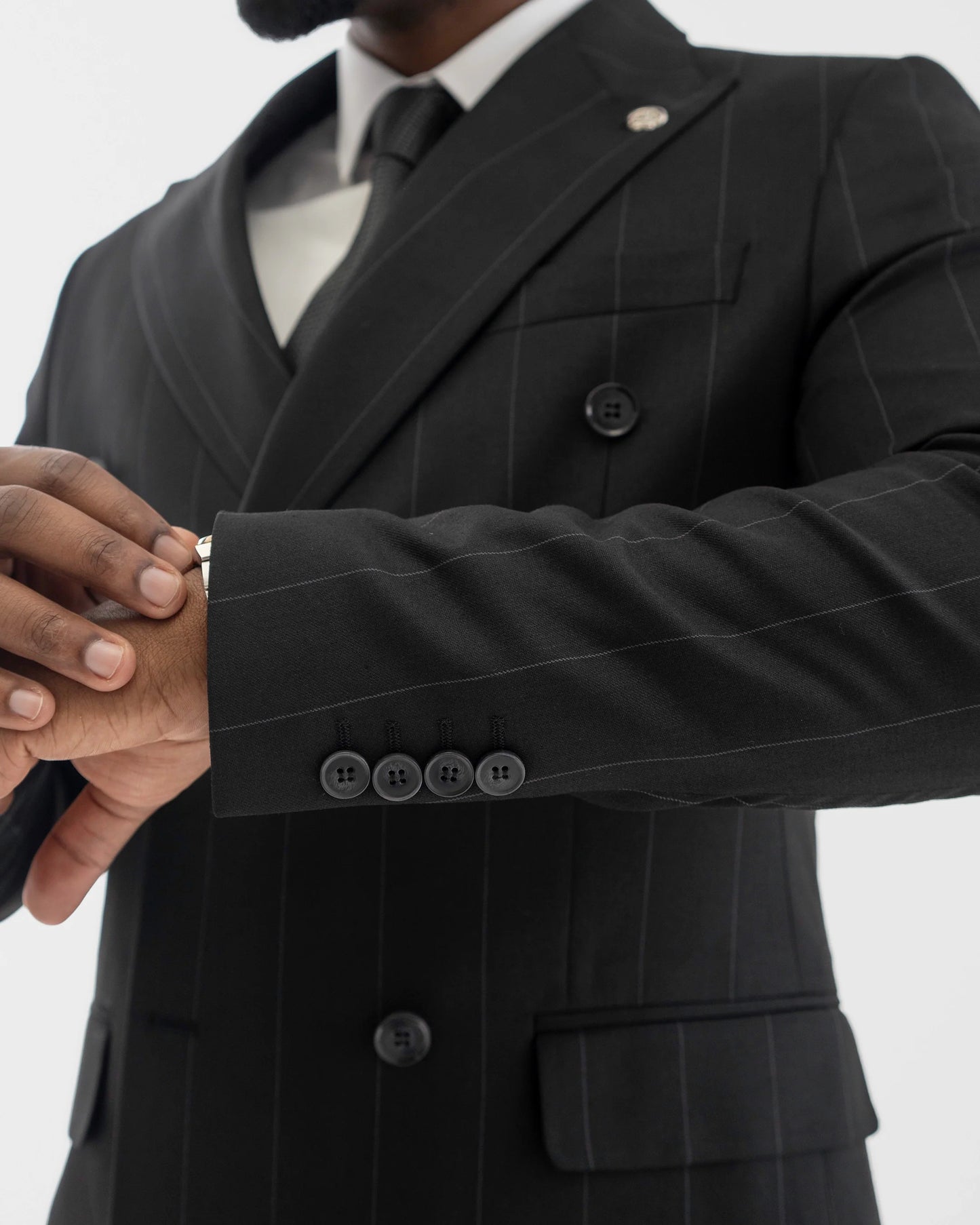 Archer | Pinstriped 2-Piece Double-Breasted Tailored-Fit Suit