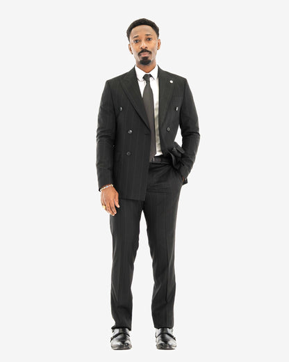Archer | Pinstriped 2-Piece Double-Breasted Tailored-Fit Suit