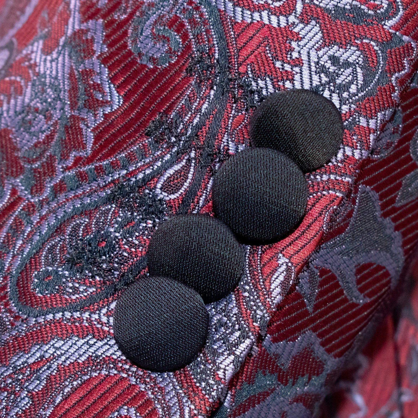 Men's Purple And Burgundy Paisley 3-Piece Slim-Fit Tuxedo