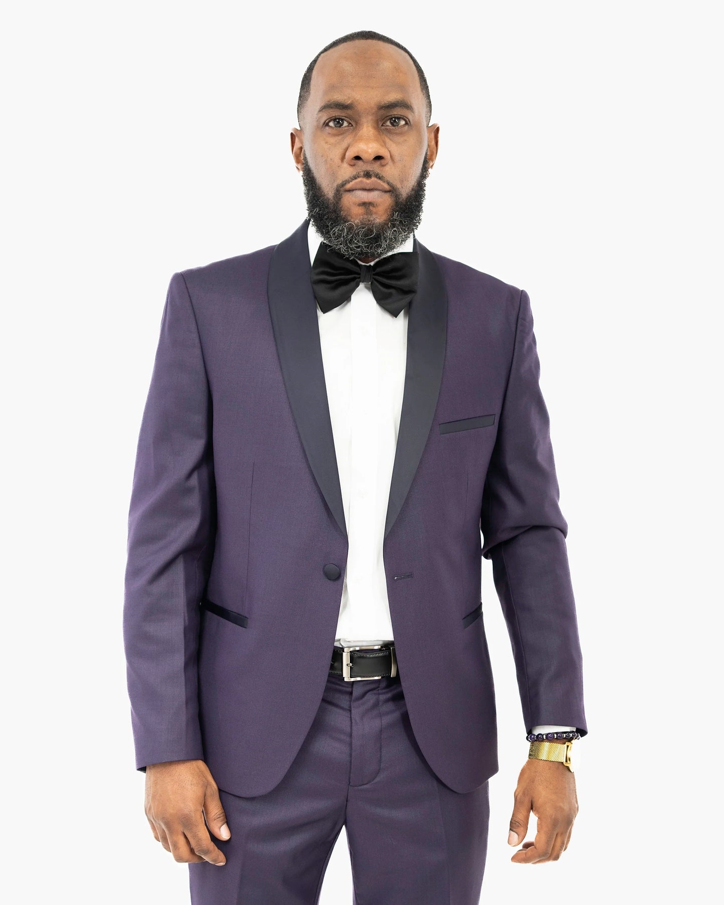 Eggplant Solid 2-Piece Slim-Fit  Tuxedo
