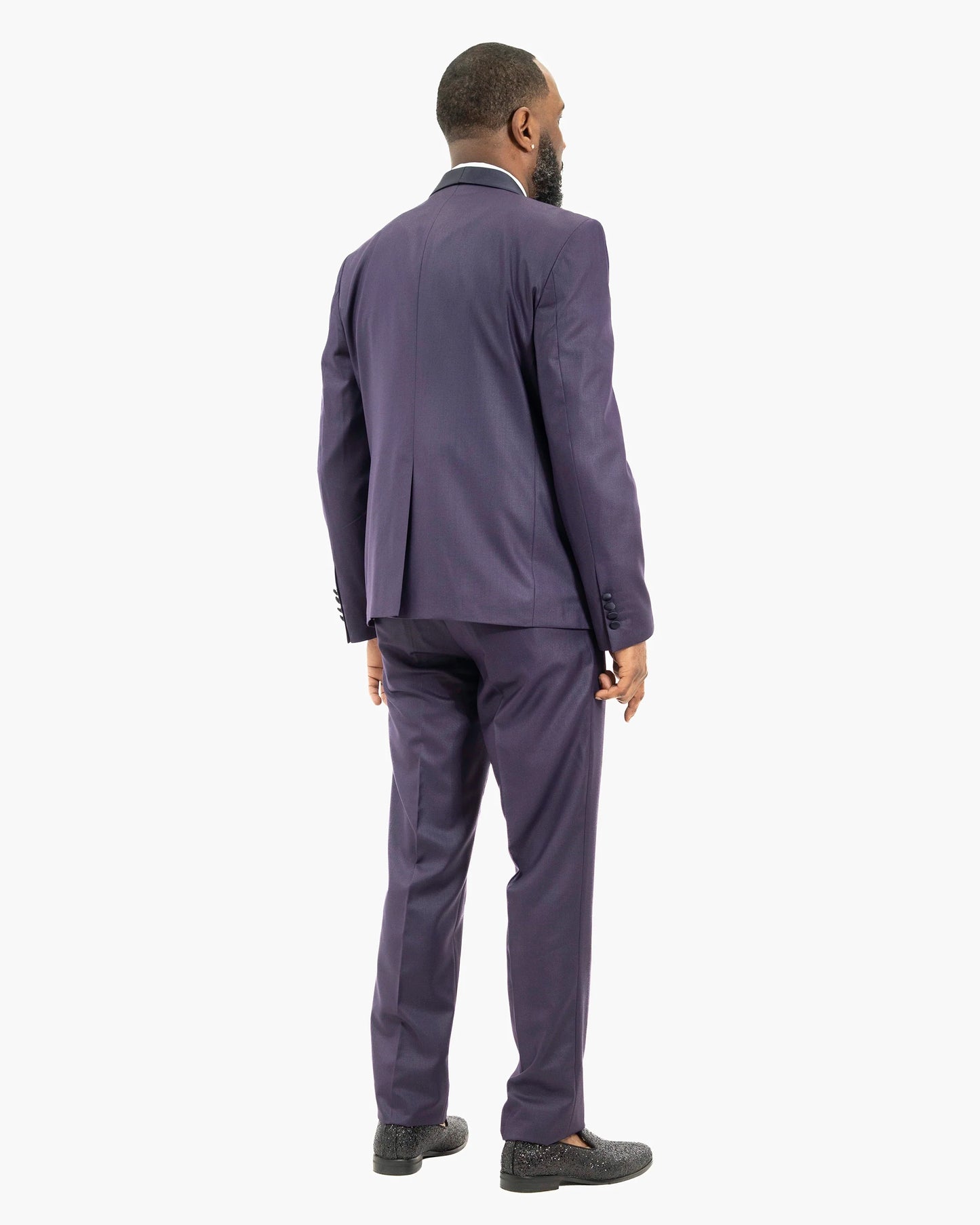 Eggplant Solid 2-Piece Slim-Fit  Tuxedo