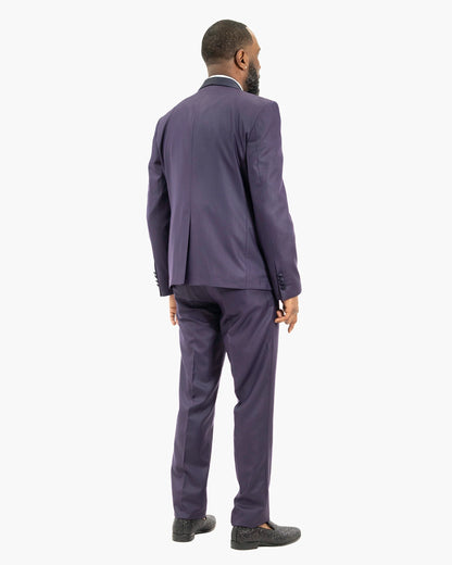 Eggplant Solid 2-Piece Slim-Fit  Tuxedo
