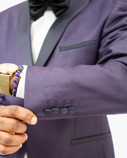 Eggplant Solid 2-Piece Slim-Fit  Tuxedo