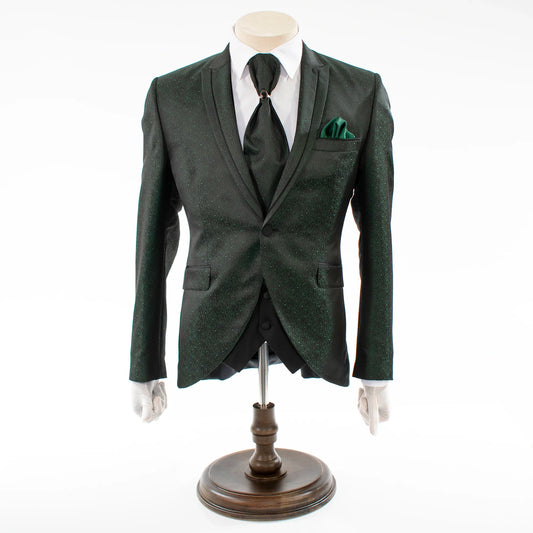 Forest Green Patterned 2-Piece Slim-Fit Tuxedo