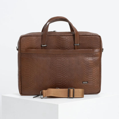 Snake Skin  Designed Leather Handmade Brief Case
