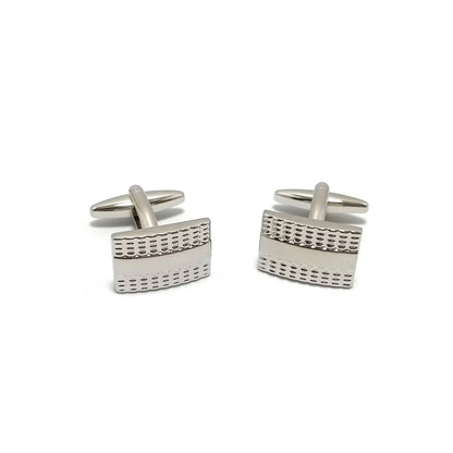 Lattice Rectangle Cufflinks & Tie-Bar Set