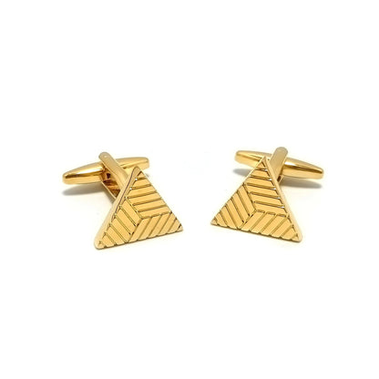 Gold Triangle Mosaic Cufflinks & Tie-Bar Set