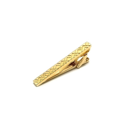 Gold Triangle Mosaic Cufflinks & Tie-Bar Set