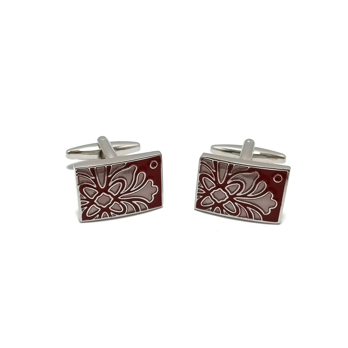Floral Cufflinks & Tie-Bar Set