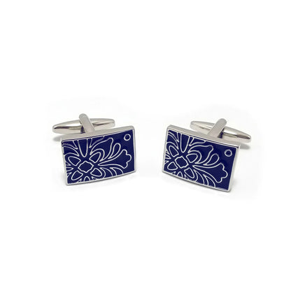 Floral Cufflinks & Tie-Bar Set
