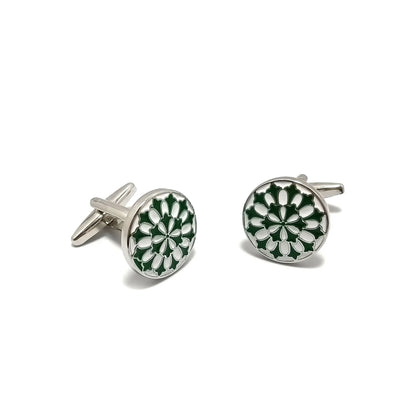 Fleur Roundel Cufflinks & Tie-Bar Set
