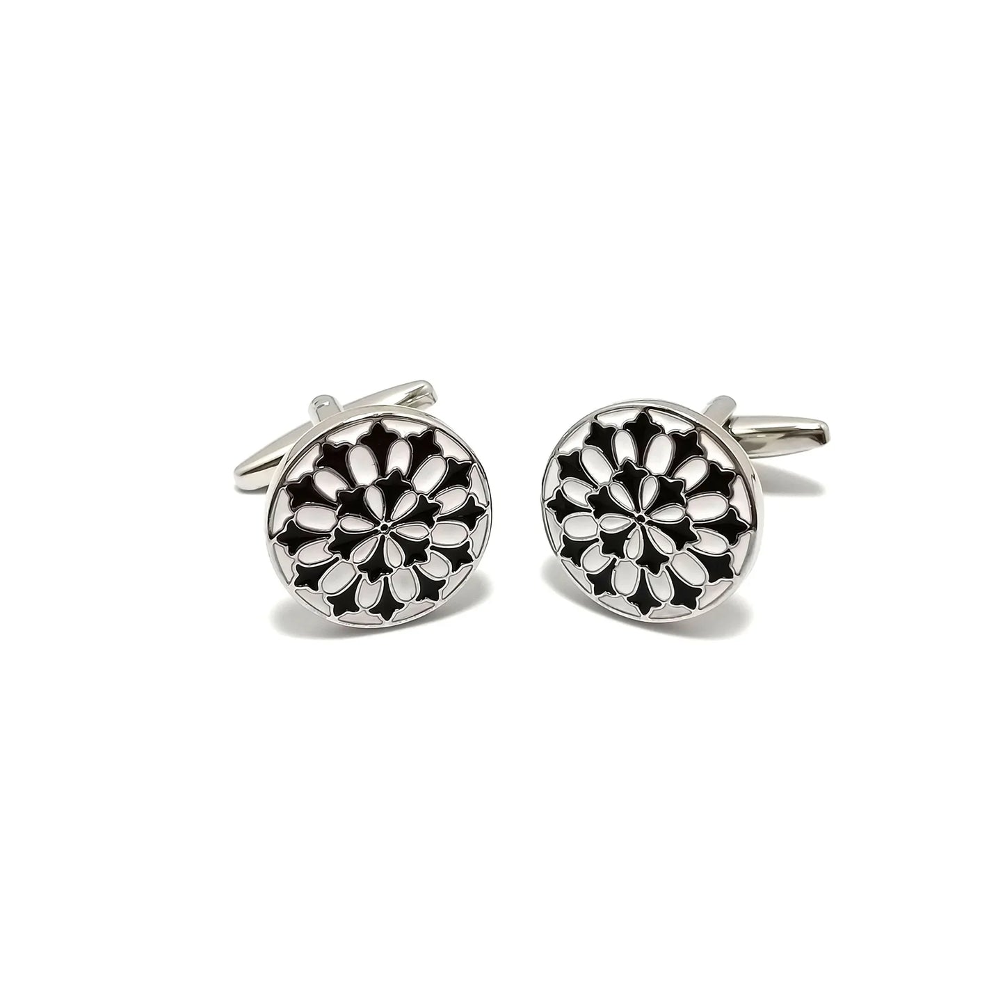 Fleur Roundel Cufflinks & Tie-Bar Set