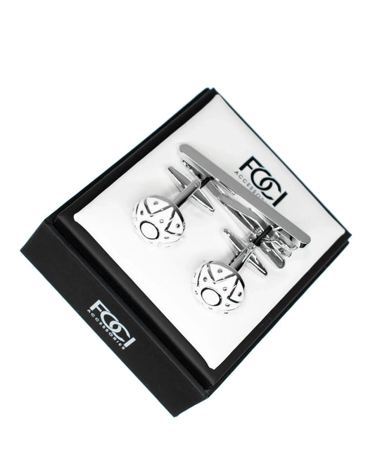 Star Roundel Cufflinks & Tie-Bar Set