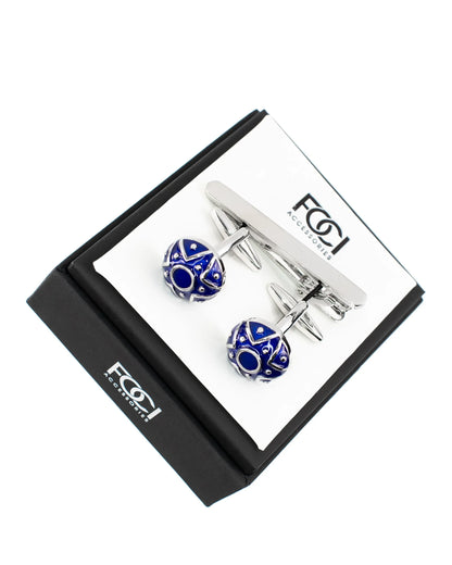 Star Roundel Cufflinks & Tie-Bar Set