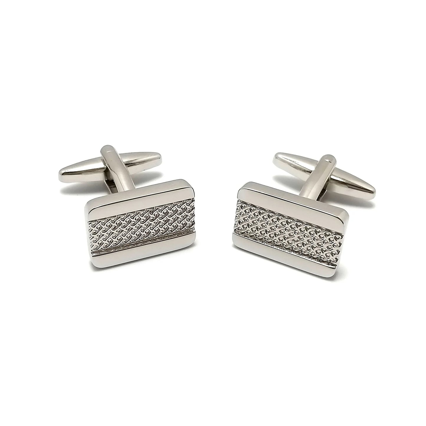 Lattice Stripe Cufflinks & Tie-Bar Set