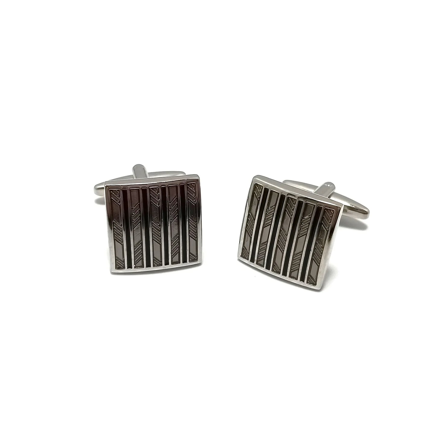 Broken Bars Square Cufflinks & Tie-Bar Set