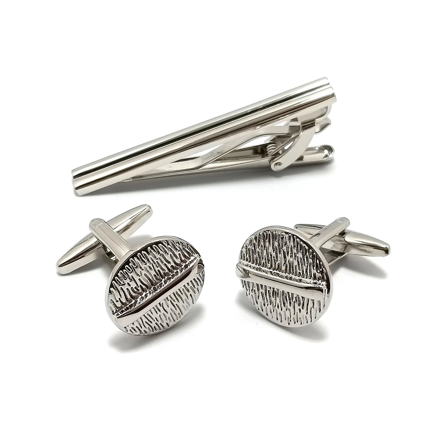 Ornate Roundel Cufflinks & Tie-Bar Set