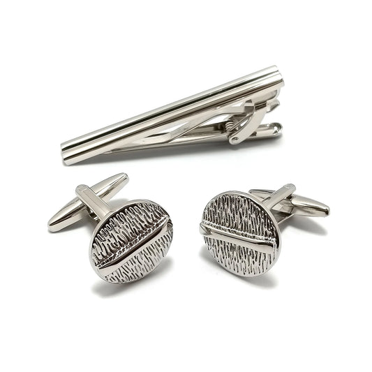 Ornate Roundel Cufflinks & Tie-Bar Set