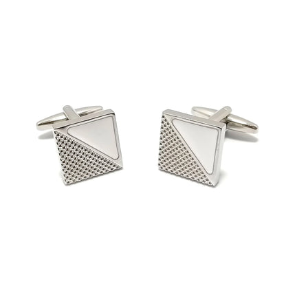 Diagonal Knurling Cufflinks & Tie-Bar Set