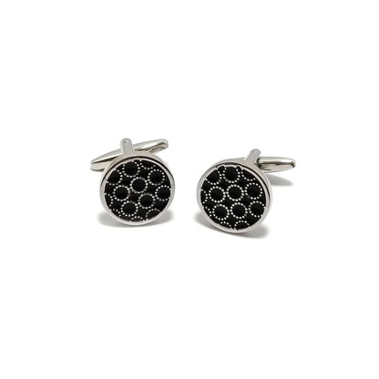 Circle Trellis Roundel Cufflinks & Tie-Bar Set