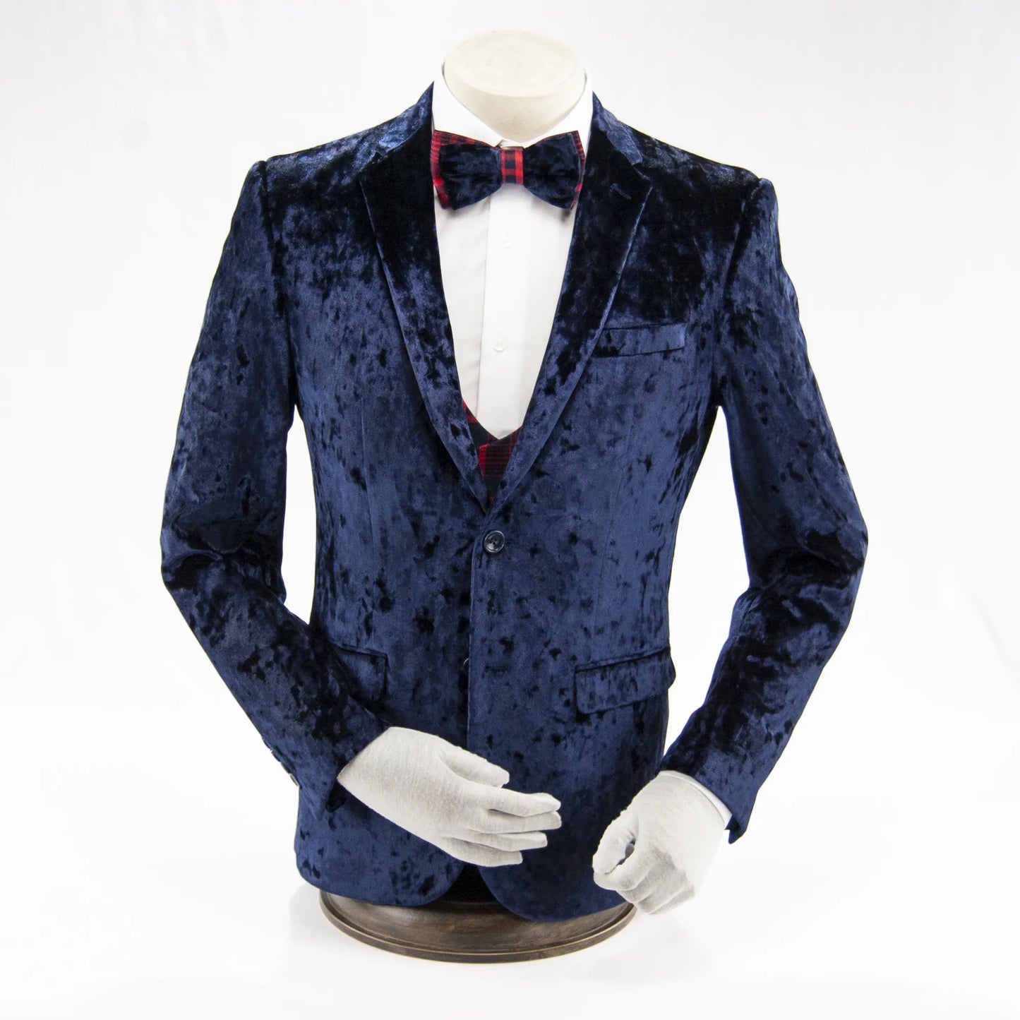 Navy Velour 3-Piece Slim-Fit Tuxedo