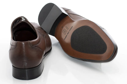 Brown Cap-Toe Derby Lace-Ups