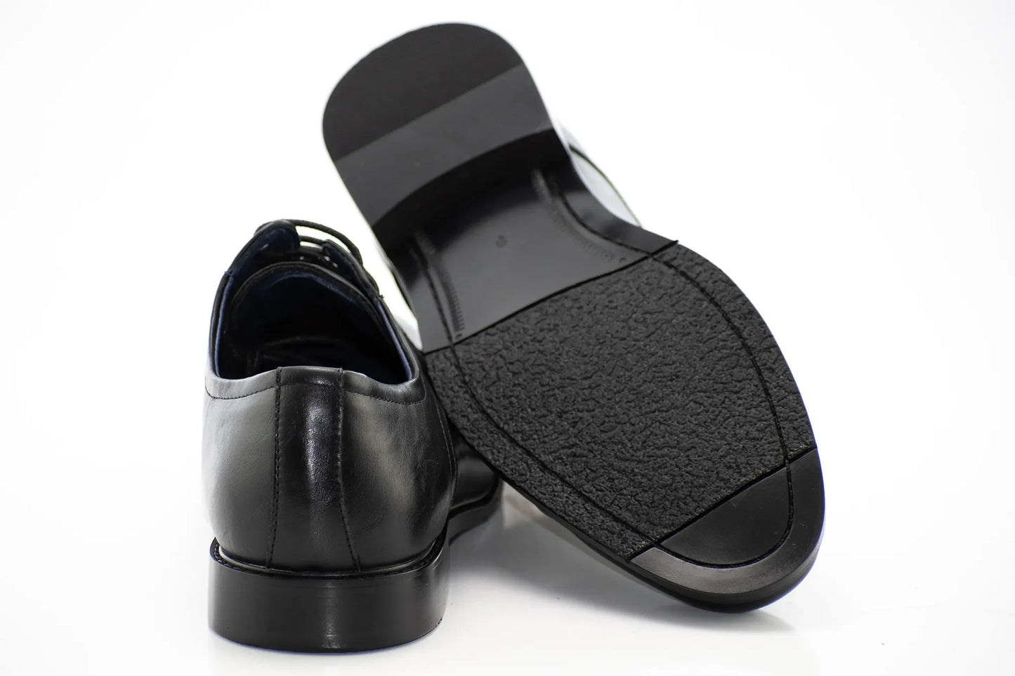 Black Cap-Toe Lace-Up Derby Dress Shoes