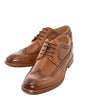 Dark Cognac Wingtip Lace-Up Derby Dress Shoes