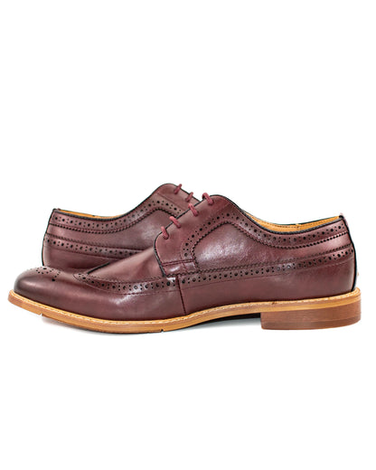 Wine Wingtip Lace-Up Derby Dress Shoes | Inside View | Dolce Vesta
