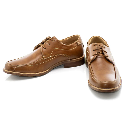 Cognac Lace-Up Derby Dress Shoes