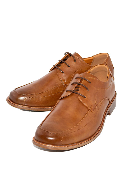 Dark Cognac Lace-Up Derby Dress Shoes