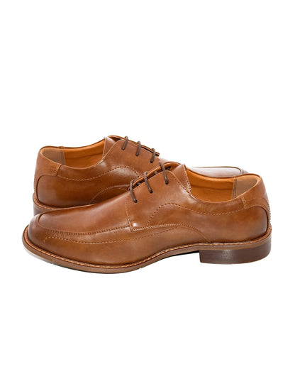 Dark Cognac Lace-Up Derby Dress Shoes